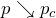 p \searrow p_c